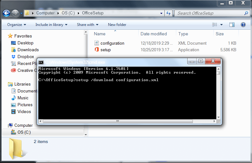 Command prompt window with text entered.png